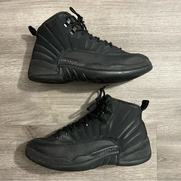 Nike Air Jordan 12 Winterized Triple Black - Picture 2 of 9